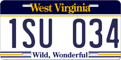 WV license plate 1SU034