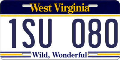 WV license plate 1SU080