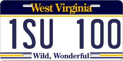 WV license plate 1SU100
