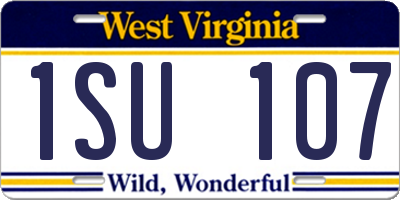 WV license plate 1SU107