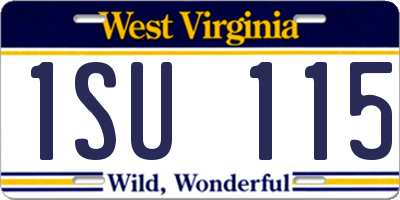 WV license plate 1SU115
