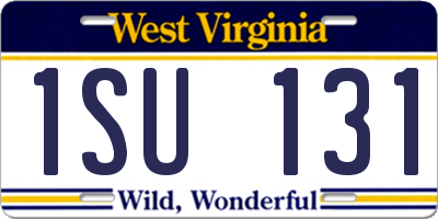 WV license plate 1SU131