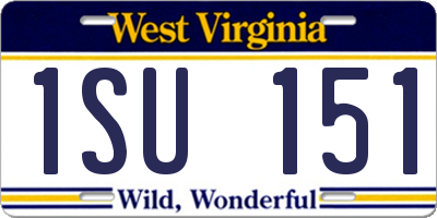 WV license plate 1SU151