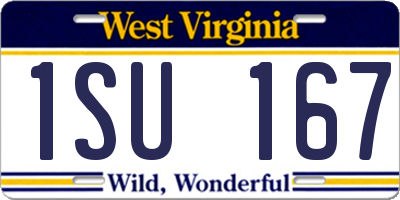 WV license plate 1SU167