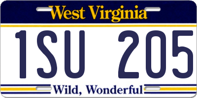 WV license plate 1SU205