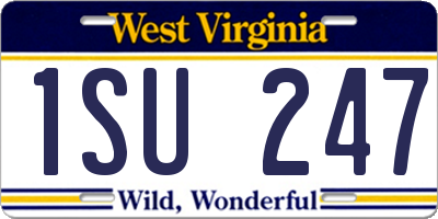 WV license plate 1SU247