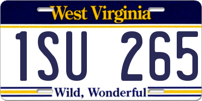 WV license plate 1SU265