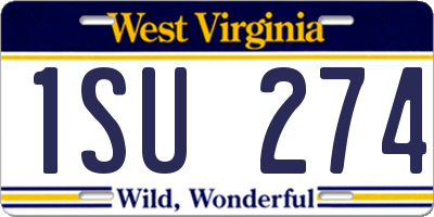 WV license plate 1SU274
