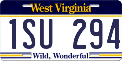 WV license plate 1SU294