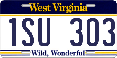 WV license plate 1SU303