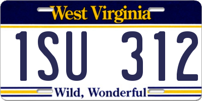 WV license plate 1SU312