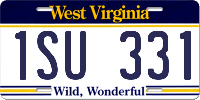 WV license plate 1SU331