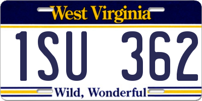WV license plate 1SU362