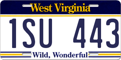 WV license plate 1SU443