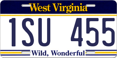 WV license plate 1SU455