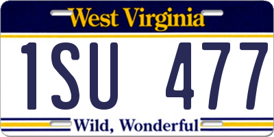 WV license plate 1SU477