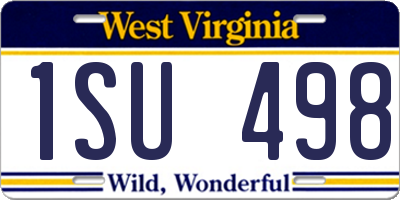 WV license plate 1SU498