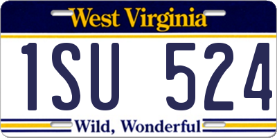 WV license plate 1SU524