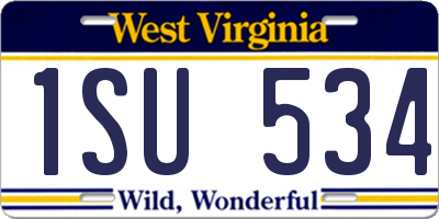 WV license plate 1SU534
