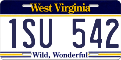 WV license plate 1SU542