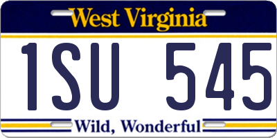 WV license plate 1SU545
