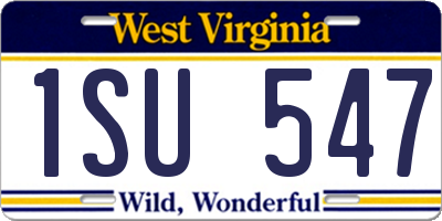 WV license plate 1SU547