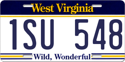 WV license plate 1SU548