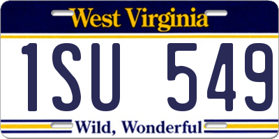 WV license plate 1SU549