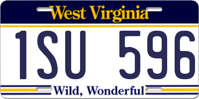 WV license plate 1SU596