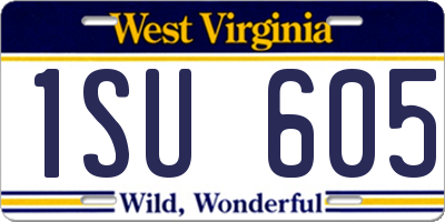 WV license plate 1SU605