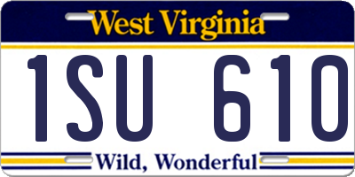 WV license plate 1SU610