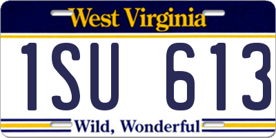 WV license plate 1SU613