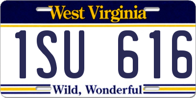 WV license plate 1SU616