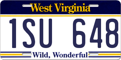 WV license plate 1SU648