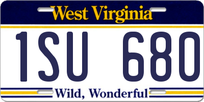 WV license plate 1SU680