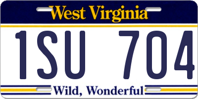 WV license plate 1SU704
