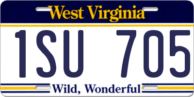 WV license plate 1SU705