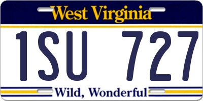 WV license plate 1SU727
