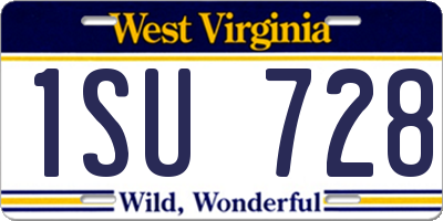 WV license plate 1SU728