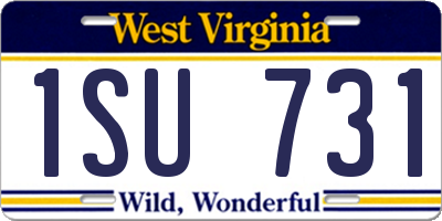 WV license plate 1SU731