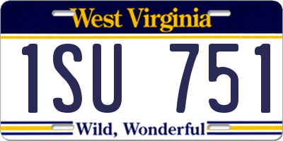 WV license plate 1SU751