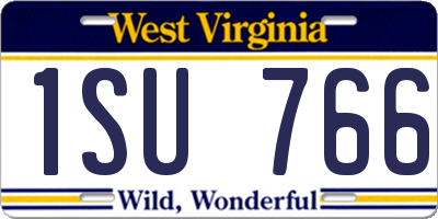 WV license plate 1SU766