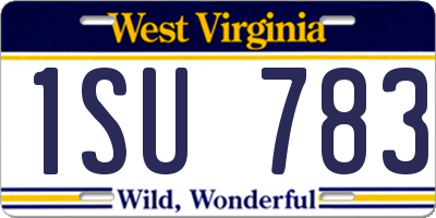 WV license plate 1SU783