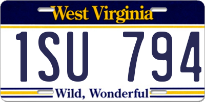 WV license plate 1SU794