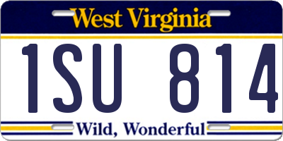 WV license plate 1SU814