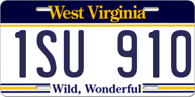 WV license plate 1SU910