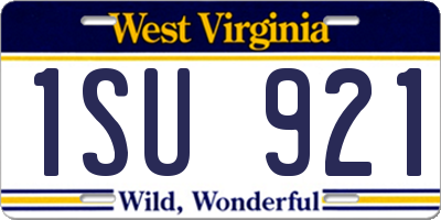 WV license plate 1SU921
