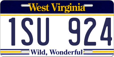 WV license plate 1SU924