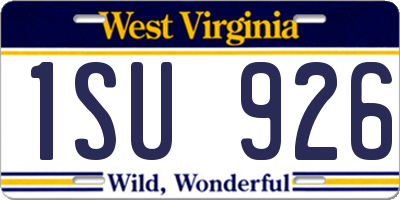 WV license plate 1SU926