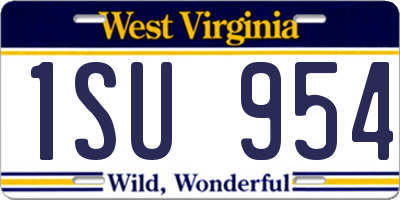 WV license plate 1SU954